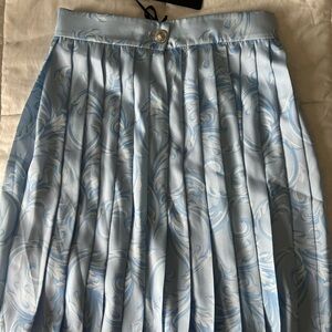 Versace Light Blue Patterned A-Line Skirt